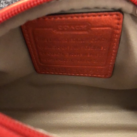 Coach/Estee Lauder red cosmetic pouch - Picture 7 of 11